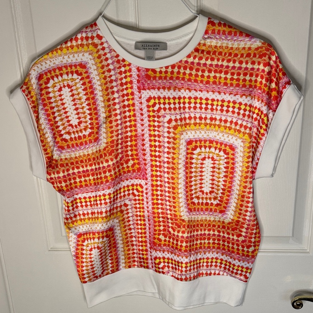 NWOT AllSaints women’s top size 2. Polyester/spandex front & organic cotton back